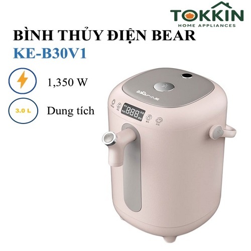 Bình thủy điện Bear KE-B30V1 (220 V/ 50 Hz, 3.0 L, 1,350 W) - Hàng chính hãng
