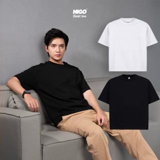 Áo thun basic form boxy trơn nigo brand cotton 250 gsm cao cấp