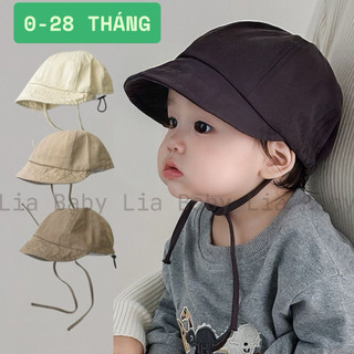  Mũ lưỡi trai vành rộng che nắng cho bé trai bé gái - nón ngư dân màu trơn trẻ em  V328  