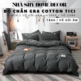 Bộ Chăn Ga Gối Cotton Tici Set 4 Món Vỏ Chăn Gra Gối - Vỏ Chăn Không Kèm Ruột - Nhà Shy Home Decor