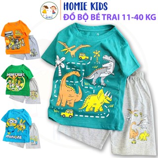 Bộ Quần Áo Bé Trai Size Đại 11-40 Kg Set Đồ Bộ Thun Cotton Bé Trai Mặc Mát In Game Khủng Long Capybara Labubu Homie Kids