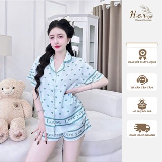  Đồ bộ pijama bộ ngủ nữ mặc nhà chất lụa latin cao cấp nhập khẩu tay ngắn quần đùi mềm mát 