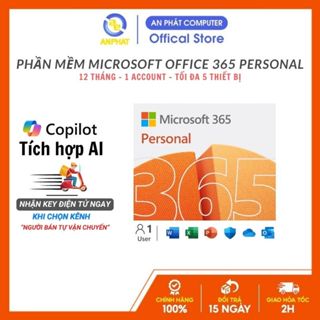 Phần mềm Microsoft Office 365 Personal |12 tháng | tối đa 5 thiết bị/người | 1TB One Drive