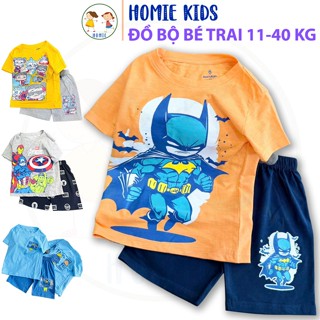 Đồ Bộ Cho Bé Trai 11-40 Kg Set Quần Áo Trẻ Em 1-12 Tuổi Cotton Chính Phẩm In Hoạt Hình Hot Trend Mềm Mịn Mát Homie Kids