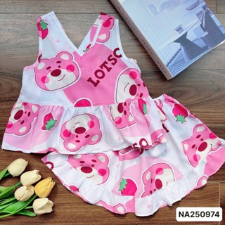  SALE NA250974 Bộ tole đùi cho bé gái 10kg - 35kg nơ lưng quần ngắn phối Cho Bé với chất liệu tole lanh 2 da loại 1 mềm. 