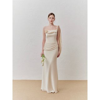  THOSE STUDIOS Đầm lụa dài 2 dây màu kem sang chảnh gợi cảm Talitha Dress 