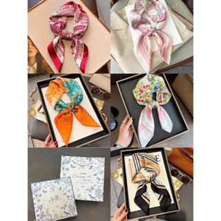 Combo Khăn Lụa Và Hộp Đựng Quà + Túi Đựng khăn lụa quàng cổ 70x70