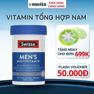 Vitamin tổng hợp nam Swisse Men's Multivitamin lọ 100 viên giúp tăng cường sức khỏe nam giới