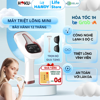  Máy Triệt Lông Cầm Tay Mini DELAX Tẩy Lông Toàn Thân Bằng Laser Ánh Sáng Tại Nhà Chuẩn Spa Không Gây Đau Rát - MTL03 