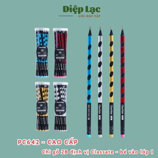   30c  Bút chì định vị gỗ 2B CAO CẤP bé vào lớp 1 tập cầm nắm Classmate Easy Grip PC642 vpp Diệp Lạc 