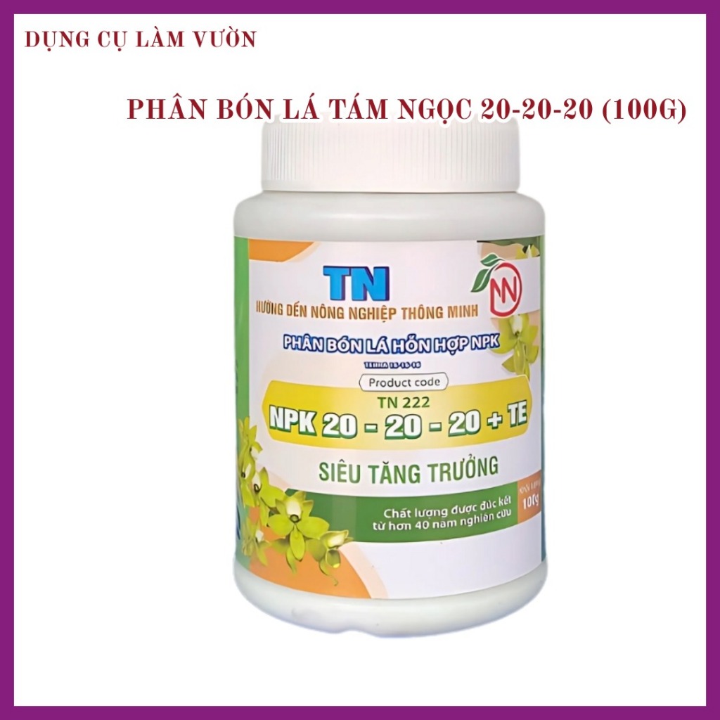 Phân Bón NPK 20-20-20 TÁM NGỌC lọ 100gram - Kích Cây Phát Triên Phân Hóa Mầm Hoa