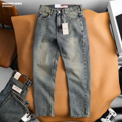 [FORM RỘNG] Quần jean nam Heboz dáng suông D051, quần dài denim form suông basic - 00002845
