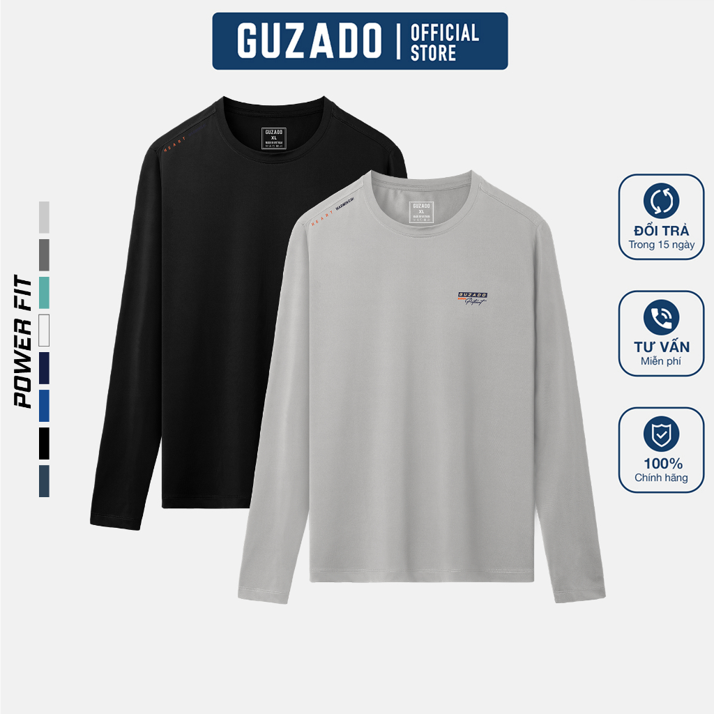 Áo thun nam dài tay Guzado Giữ Nhiệt Tốt,Vải Heattech Cao Cấp,Co Giãn 4 Chiều Thoải Mái GDT