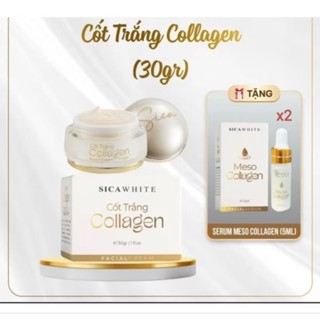 KEM CỐT TRẮNG COLLAGEN SICA WHITE 25G tặng 2 serum meso 5ml