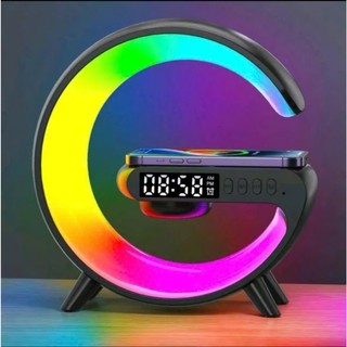  Loa Bluetooth Chữ G Đa Năng Đèn Led RGB Nháy Theo Nhạc Đồng Hồ Báo Thức Trang Trí 
