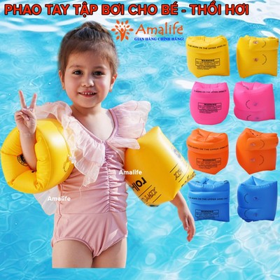 Phao Tay Tập Bơi Cho Bé Trai Và Bé Gái Có Kích Thước 23,5x19,5cm Chọn Màu Phao Bơi Tay An Toàn PVC Dày, Dễ Bơi Amalife