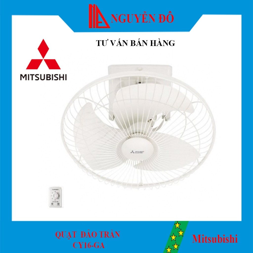 Quạt đảo trần Mitsubishi CY16-GA công suất 53W, động cơ bạc đạn, 3 cấp độ gió điều khiển bằng hộp số