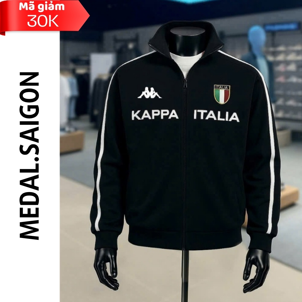 [Loại 1] Áo Khoác Nỉ Kappa Italia Họa Tiết Sọc, Hoodie Thời Trang Unisex Nam Nữ, Chất Nỉ Dày Dặn