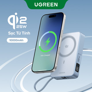  【Qi2 25w Sạc nhanh không dây từ tính Ugreen Qi2.2 25W 10000mAh dành cho iPhone 16 15 14 13 12 Pro Max được Fast Qi2 