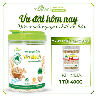  Yến Mạch Nguyên Chất Ăn Liền Xuân An  ko đường  Hộp 400G Tặng kèm 1 túi Yến Mạch 150g  