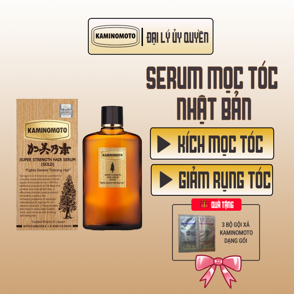 Serum Mọc Tóc Dưỡng Da Đầu Nuôi Dưỡng Nang Tóc Chắc Khỏe Dành Cho Tóc Rụng Mỏng Yếu Kaminomoto Gold 150ml
