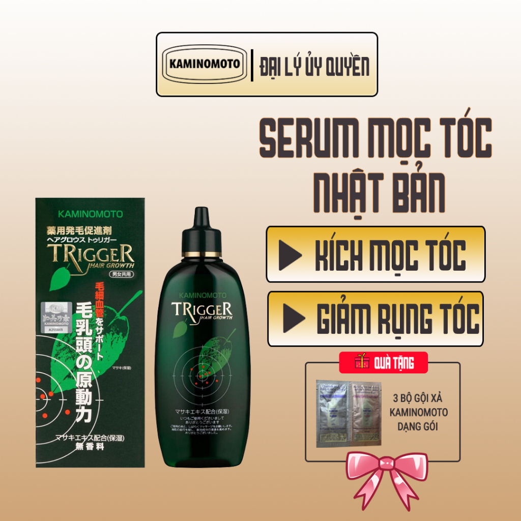 Serum Mọc Tóc Dưỡng Da Đầu Nuôi Dưỡng Nang Tóc Chắc Khỏe Dành Cho Tóc Rụng Mỏng Yếu Kaminomoto Trigger 180ml