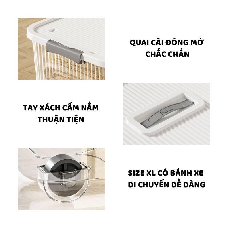 Hộp Đựng Đồ Trong Suốt ENODA HOME, Thùng Nhựa 5 Kích Thước Đựng Đồ Đa Năng Có Nắp Quai Cài Chắc Chắn Q110 | BigBuy360 - bigbuy360.vn