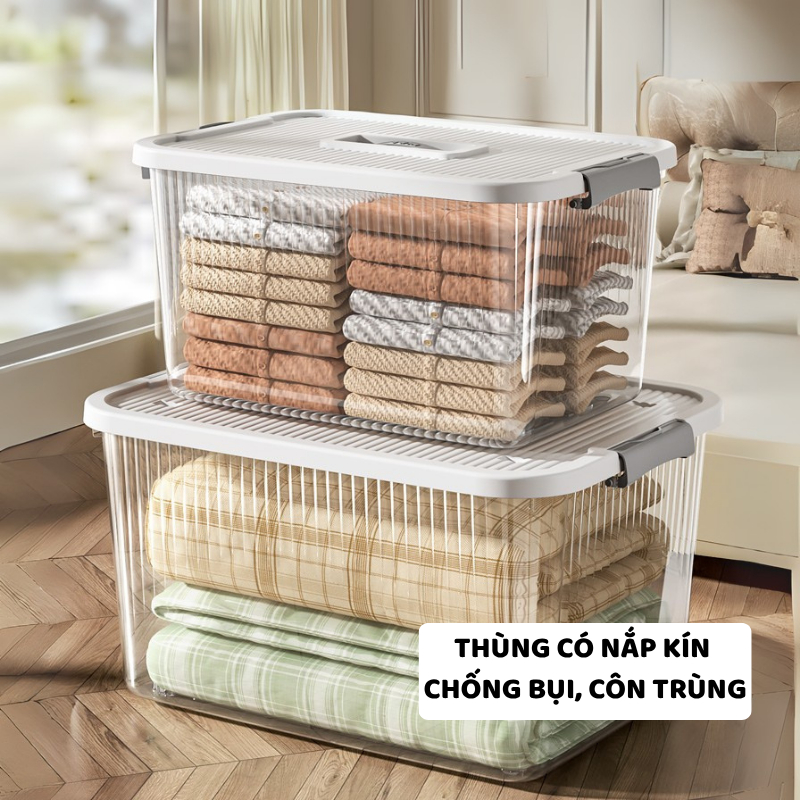 Hộp Đựng Đồ Trong Suốt ENODA HOME, Thùng Nhựa 5 Kích Thước Đựng Đồ Đa Năng Có Nắp Quai Cài Chắc Chắn Q110 | BigBuy360 - bigbuy360.vn