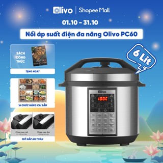 Nồi Áp Suất Điện Đa Năng OLIVO PC60 - Nồi Hầm Dung Tích 6L - Hầm, Kho Thịt, Chiên Rán, Nấu Lẩu - 16 Chế Độ