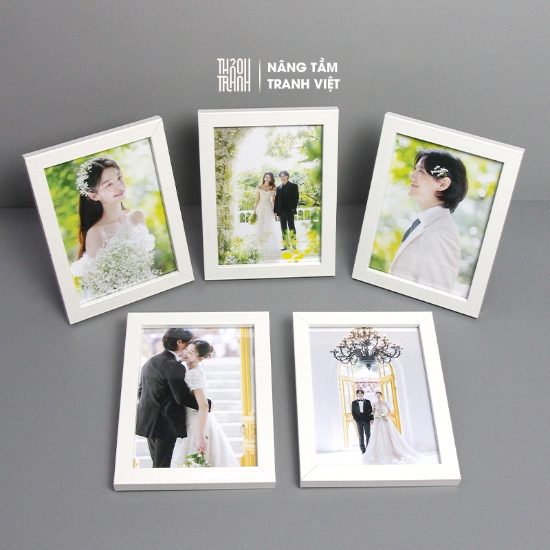 Bộ 5 Khung Hình Để Bàn 13x18, 15x21 - Khung Ảnh Cưới Thảo Tranh - Không Kèm In Ảnh