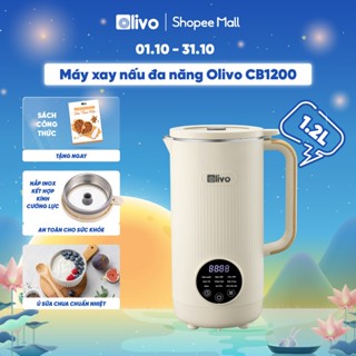 Máy Làm Sữa Hạt OLIVO CB1200 1.2L, Ủ Sữa Chua, Nắp Kính Cường Lực Kết Hợp Inox, Nấu Sữa Đậu Nành, BH 24 Tháng