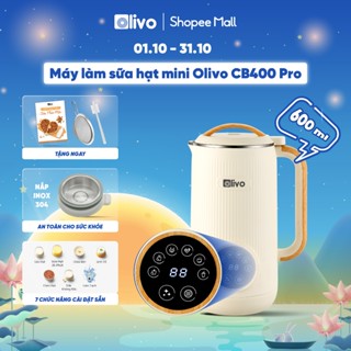 Máy Làm Sữa Hạt Mini OLIVO CB400 PRO 600ml – Máy Xay Nấu Đa Năng – Nắp Inox 304 – Lưỡi Dao 10 Cánh