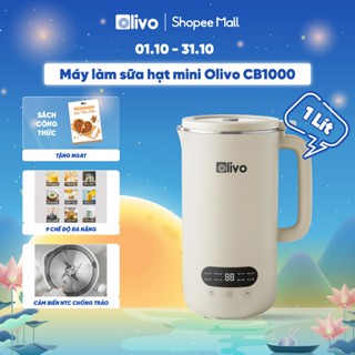 Máy Làm Sữa Hạt Mini OLIVO CB1000 1L - Máy Xay Nấu Đa Năng, Nắp Kính Cường Lực & INOX, Chống Tràn, Xay Mịn