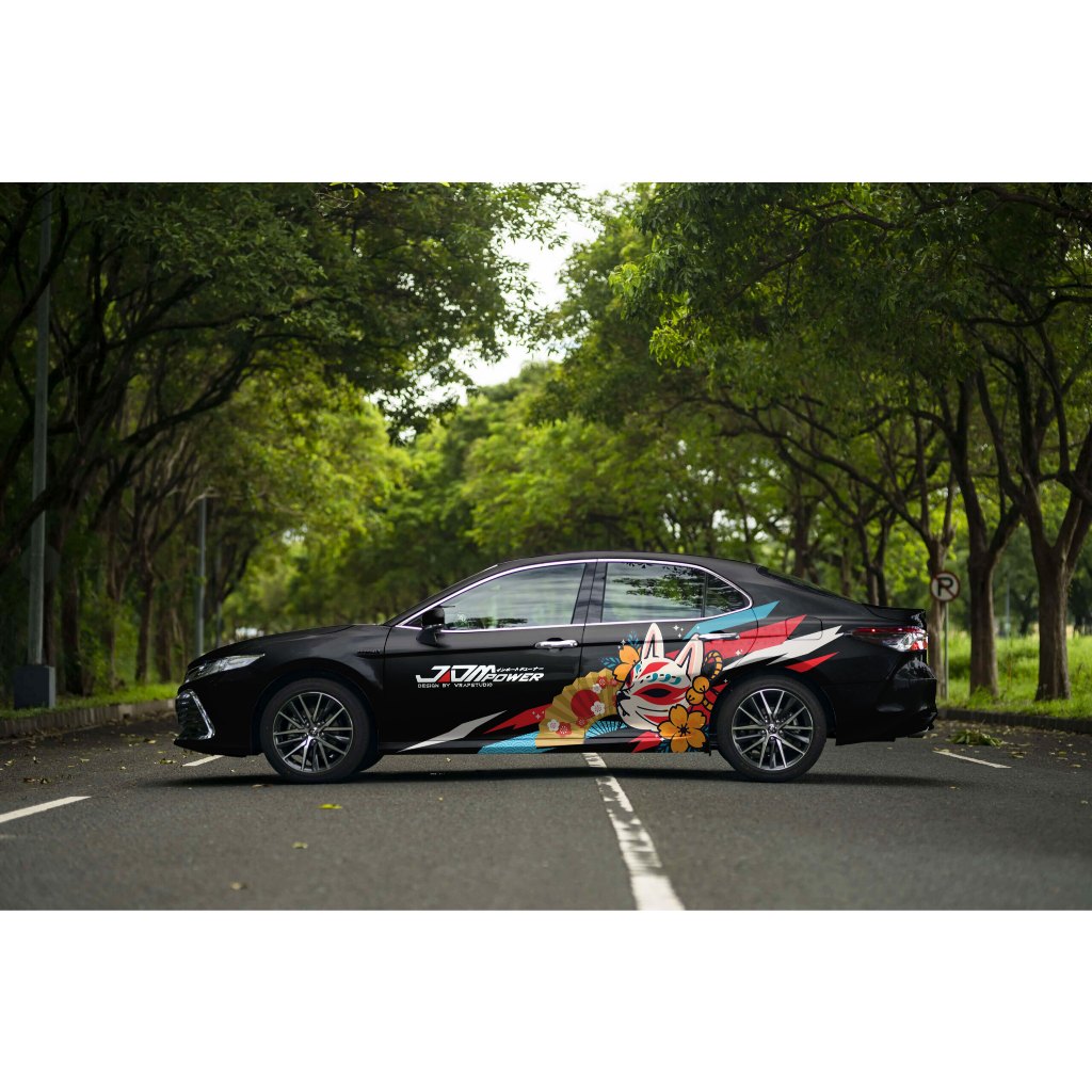 Tem dán hình Toyota Camry con cáo Nhật Bản, Tem trang trí xe ô tô, Tem decal xe ô tô