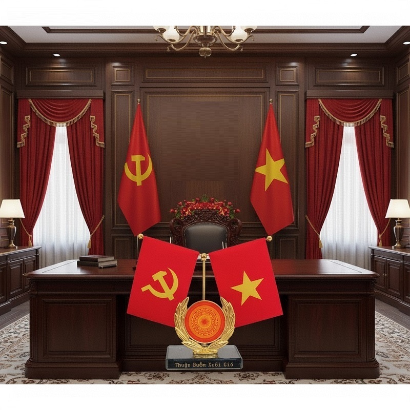 Cờ Tổ Quốc và Cờ Đảng Trang Trí Xe Ô Tô