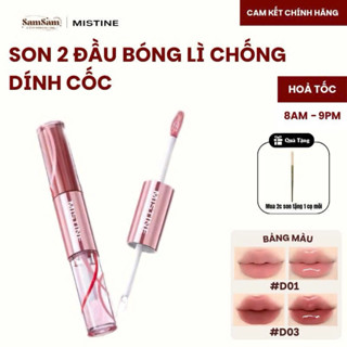  Son 2 Đầu Bóng Và Lì Mistine - Chất Lì Bóng Môi Căng Mọng Tự Nhiên 