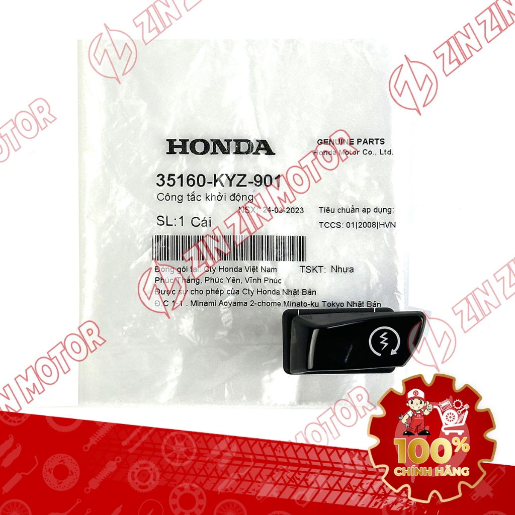 Nút Đề, Công Tắc Khởi Động SH 150i / 125i 2017 2018 2019 35160-KYZ-901 Chính Hãng - ZZM