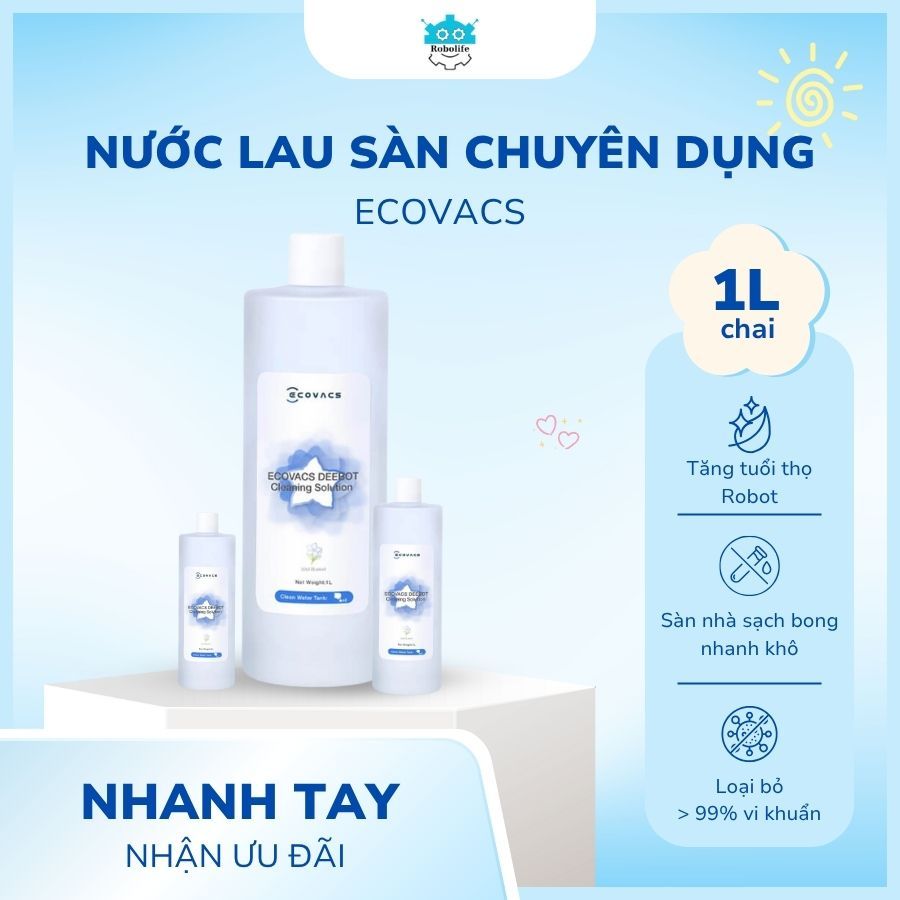 Nước lau sàn chuyên dụng cho robot hút bụi lau sàn Ecovacs