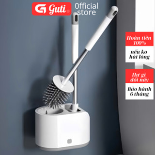  Bộ Cọ Bồn Cầu Cọ Toilet Cao Cấp Guti Chổi cọ nhà vệ sinh Silicone 2 trong 1 đế có lỗ thoát nước 