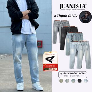 Quần Jean Nam Trơn Ống Suông Màu Xanh Sáng 18, Quần Jean Baggy Nam Ống Đứng  Chất Jean Cotton