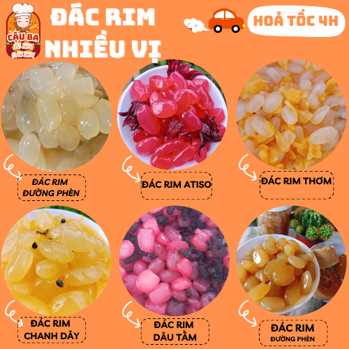 Đác Rim Nhiều Vị : Khóm (Thơm), Đường Phèn , Me, Đường Thốt Nốt , Tắc Khóm , Hoa Atiso , Chanh Dây Hủ 500g - Cậu Ba Food
