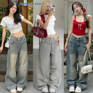 Quần Jeans Bò Ống Rộng Xuông Wash Renhouse Cạp Cao Tôn Dáng Nam Nữ Unisex , Quần Bò Ống Suông Rộng Nữ Đủ Size Màu RETRO