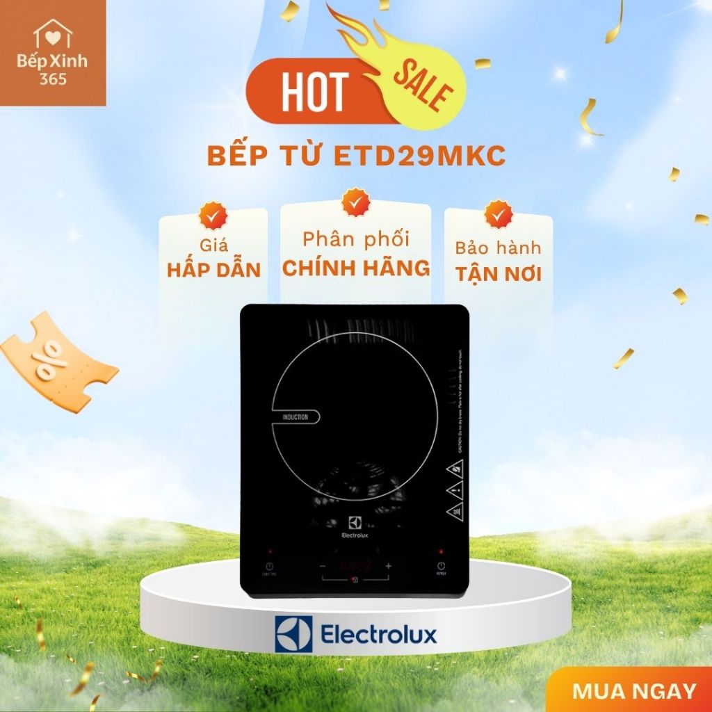 Bếp từ Electrolux ETD29MKC, 2000W Nấu Ăn Nhanh, Tiết Kiệm Điện, Thiết Kế Hiện Đại