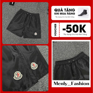 Quần Short Gió Nam Đen Trơn Cạp Chun, Quần Đùi Nam Vải Dù Dây Rút Lót Lưới 2 Lớp_Menly Fashion