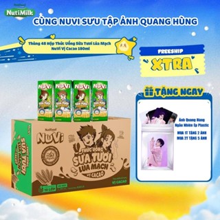 [TẶNG ẢNH QUANG HÙNG] Thùng 48 Hộp Thức Uống Sữa Tươi Lúa Mạch NuVi Vị Cacao 180ml