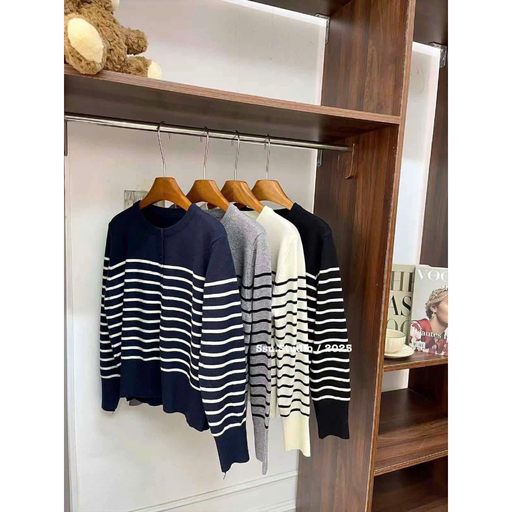 Áo Cadigan Len Lông Thỏ, Áo Len Dệt Kim Hoạ Tiết Kẻ Sọc Mẫu Trơn 2 Màu Đơn Phong Cách Hàn Quốc Dễ Thương Qccc Shopquacam | BigBuy360 - bigbuy360.vn