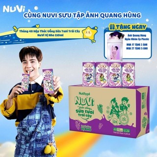 [Tặng Ảnh Quang Hùng MasterD] Thùng 48 Hộp Thức Uống Sữa Tươi Trái Cây NuVi Vị Nho 110ml