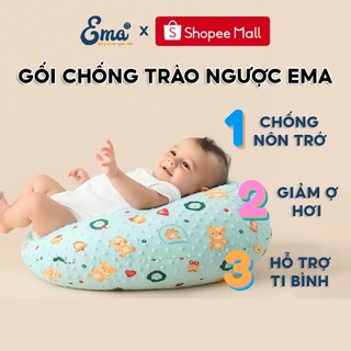  Gối chống trào ngược cho bé EMA chất nhung bi cao cấp thấm hút mồ hôi giảm thiểu tình trạng nôn trớ 