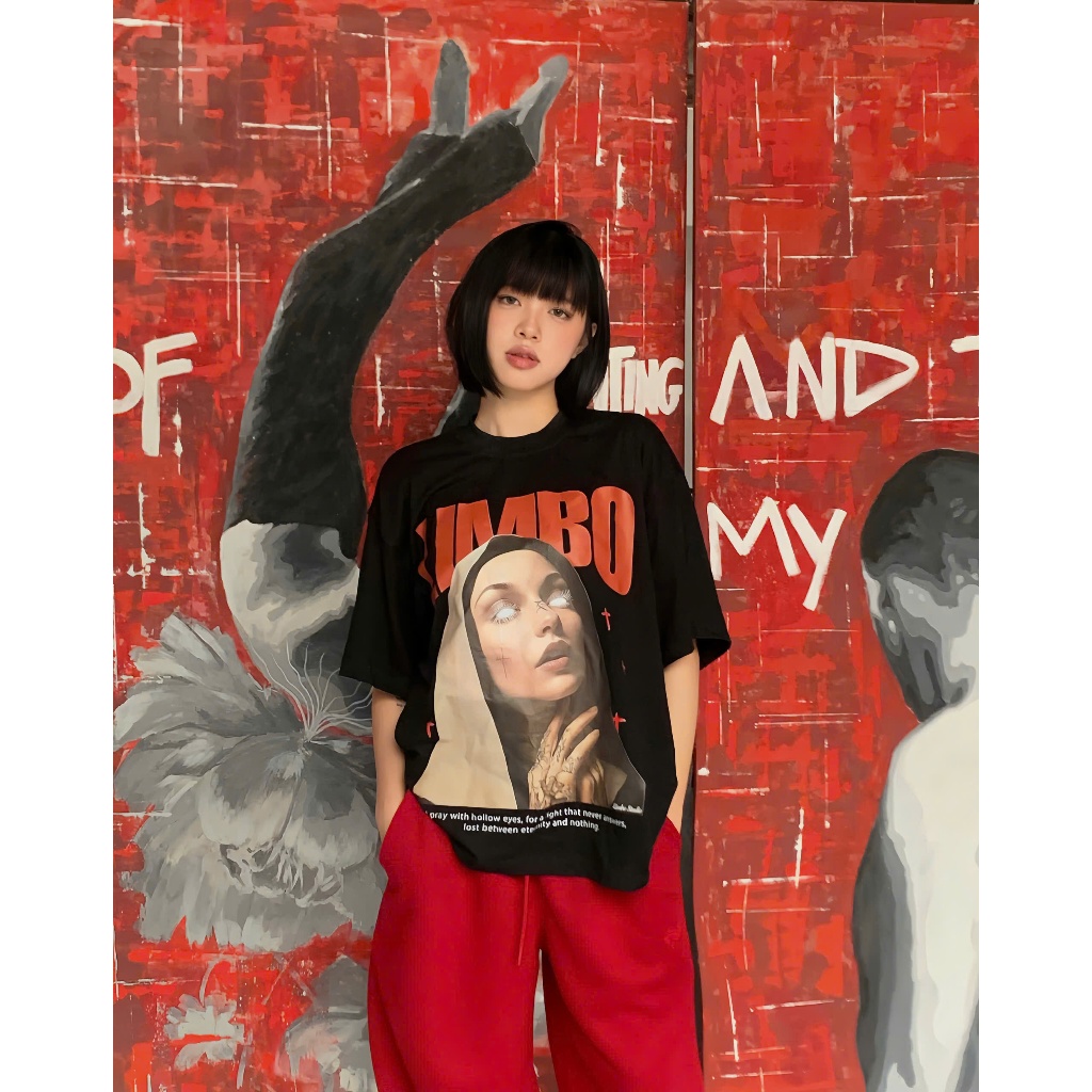 Áo thun “THE NUN” Form Oversize Unisex Cotton 250GSM LIMBO STUDIO