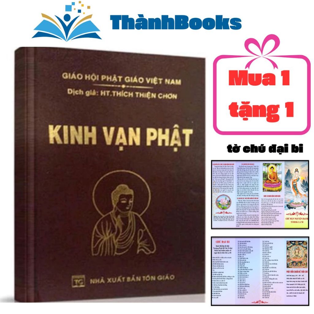Sách - Kinh Vạn Phật (tặng kèm bọc sách và tờ chú đại bi)(thanhbook)